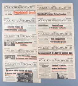 10X WWII VOLKISCHER BEOBACHTER NEWSPAPERS