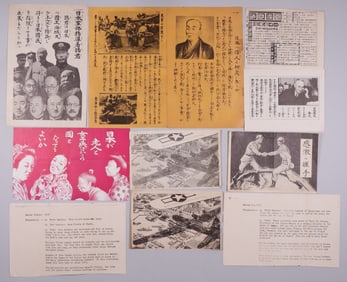 9 WWII JAPANESE PROPAGANDA LEAFLETS