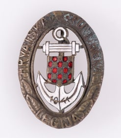 WWII CROATIAN NAVAL LEGION BADGE IN GOLD