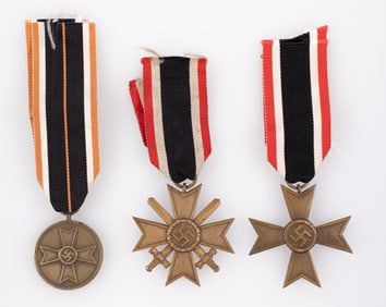 3 WWII GERMAN WAR MERIT MEDALS