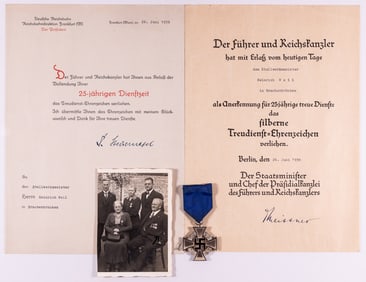 WWII GERMAN NAMED 25 YEARS OF SERVICE MEDAL