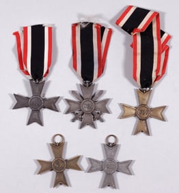 5 WWII GERMAN MERIT CROSS MEDALS