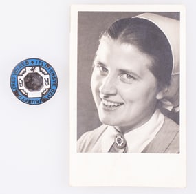 GERMAN REICHS-MIDWIFE'S ASSOCIATION MEMBERSHIP BADGE AND PHOTO
