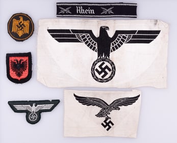 6 WWII GERMAN INSIGNIAS AND PATCHES [SS, NSRK, HEER]