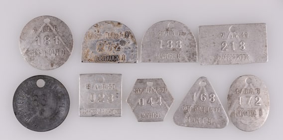 9 WWII GERMAN CLOTHING TAGS