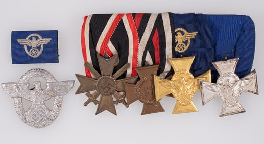 WWII GERMAN POLICE MEDAL BAR GROUP