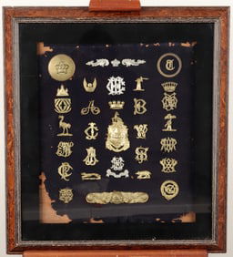 ANTIQUE HERALDIC WALL DISPLAY [JANE ELIZABETH (COKE) DIGBY]