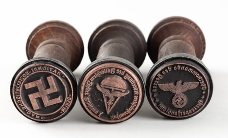 3 WWII GERMAN WOODEN HANDSTAMPS