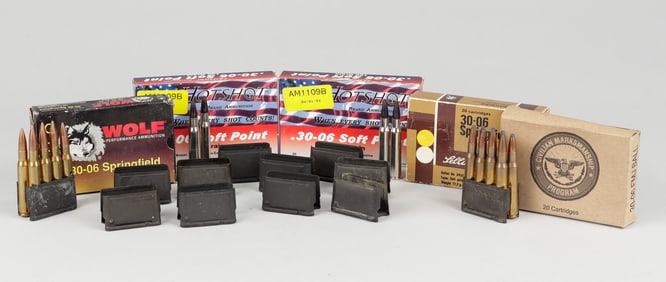 92 .30-06 ROUNDS AND STRIPPER CLIPS