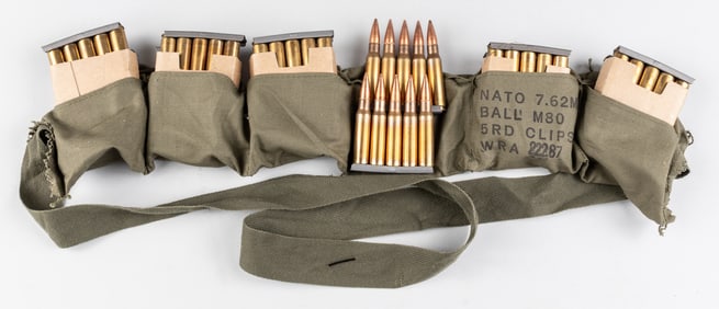 M2 BANDOLIER M14 WITH 12 CLIPS 60x 7.62MM ROUNDS AMMO