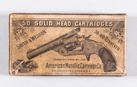 ANTIQUE .38-100 REVOLVER SOLID HEAD S&W RIM FIRE ROUNDS