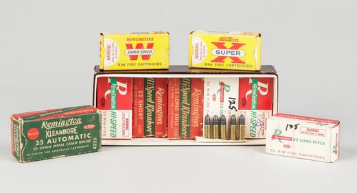 312 VINTAGE ROUNDS OF AMMUNITION WITH BOXES [.22, 25 AUTO]