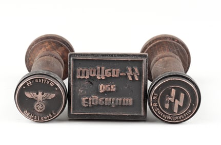 3 WAFFEN-SS WOODEN HANDSTAMPS