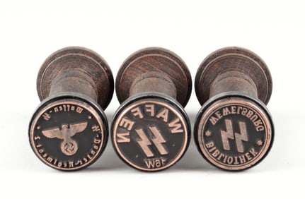 3 WAFFEN-SS WOODEN HANDSTAMPS