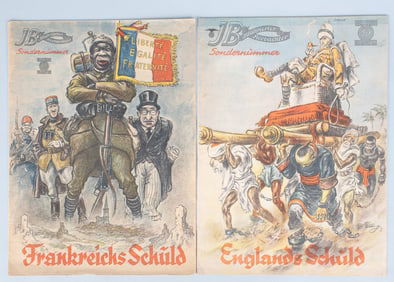 WWII ANTISEMITIC PROPAGANDA MAPS FRANCE'S FAULT - ENGLAND'S FAULT