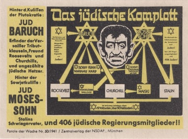 THE JEWISH CONSPIRACY - PAROLE DER WOCHE PROPAGANDA POSTER