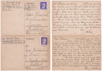 TWO POSTCARDS FROM BUCHENWALD CONCENTRATION CAMP WEIMAR