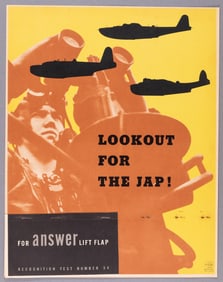 WWII PLANE RECOGNITION TEST POSTER LOOKOUT FOR THE JAP