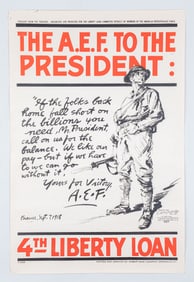 WWI AEF TO THE PRESIDENT WAR LOAN POSTER