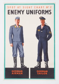 SPOT AT SIGHT ENEMY UNIFORMS WWII BRITISH WAR POSTER