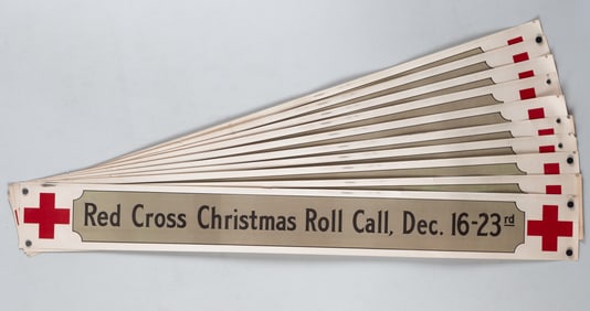 TEN WWI RED CROSS CHRISTMAS ROLL CALL LONG POSTER BANNERS