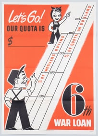 2 WWII AMERICAN WAR BONDS POSTERS