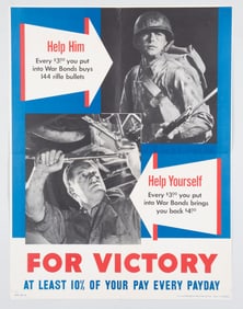 2 WWII AMERICAN WAR BONDS POSTERS