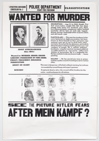HITLER 'WANTED FOR MURDER' POSTER