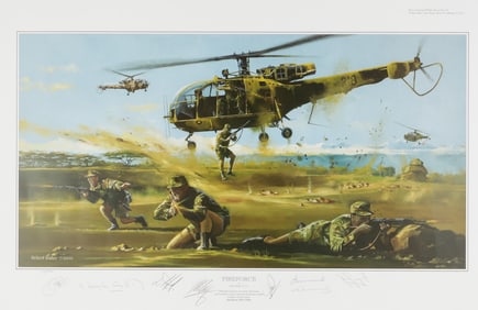 RHODESIAN FIRE FORCE LIMITED EDITION AUTOGRAPHED PRINT BY ROBERT BAILEY