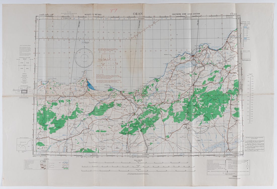 1942 US ARMY MAP OF ORAN ALGERIA [OPERATION TORCH] (1 of 1)