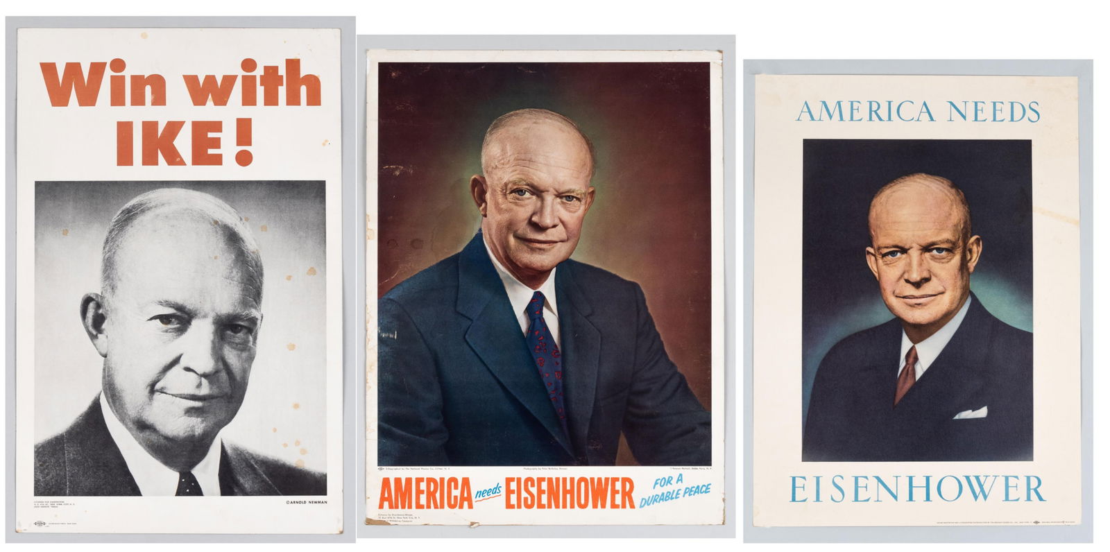 3 EISENHOWER CAMPAIGN POSTERS (1 of 4)