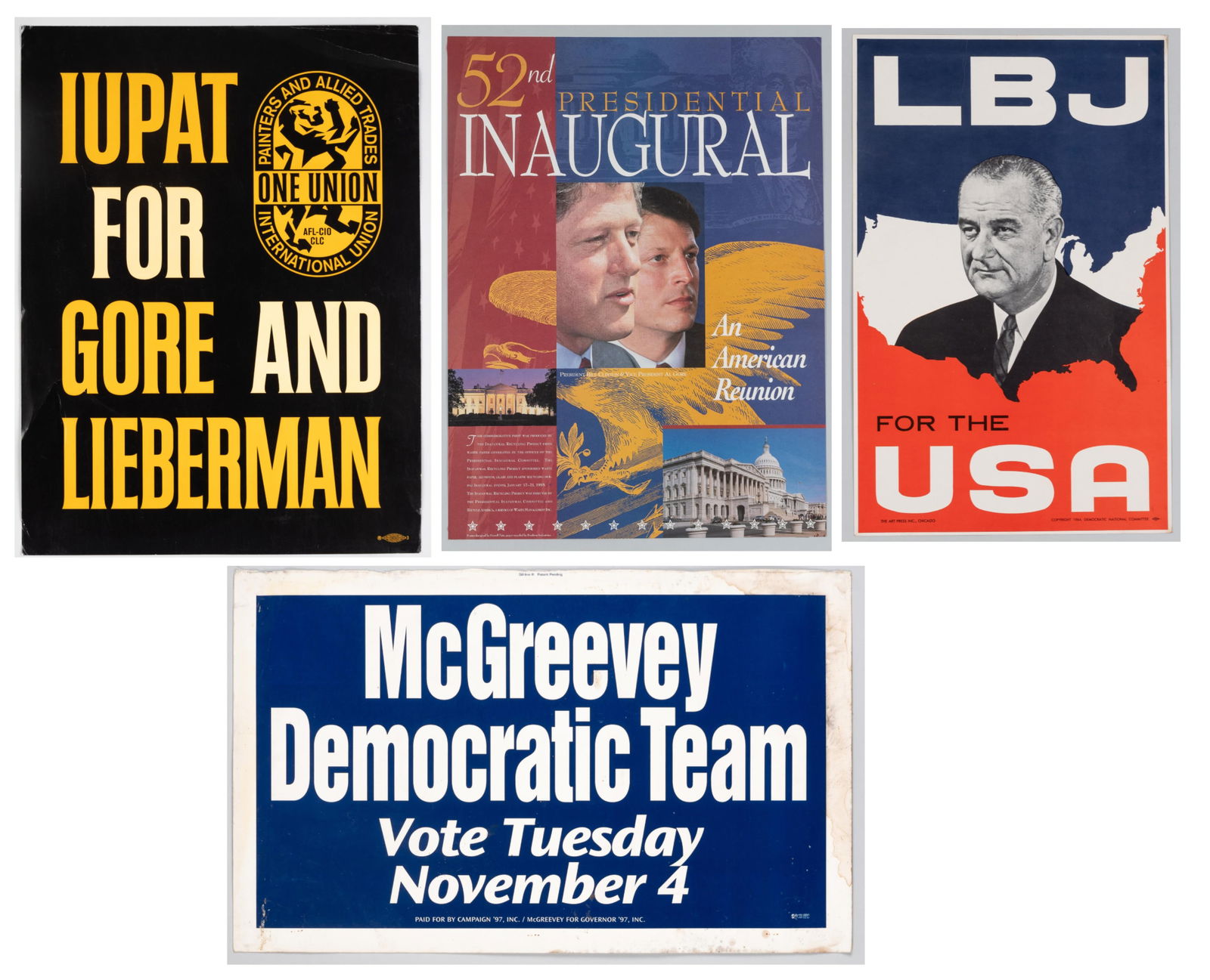 4 DEMOCRATIC CANDIDATE POSTERS (1 of 5)