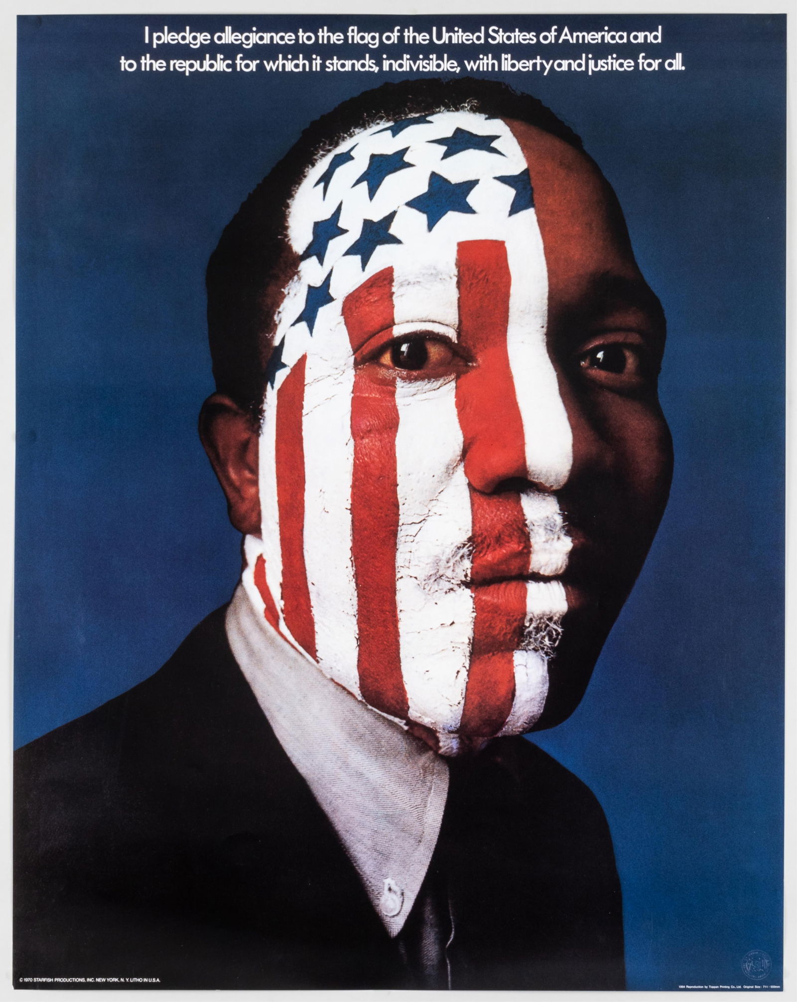 I PLEDGE ALLEGIANCE RON BOROWSKI - LOU DORFSMAN: I Pledge Allegiance Black history poster, designed by Lou Dorfsman and Ron Borowski. Originally designed by Lou Dorfsman in 1968, this image was intended to advertise (in newspapers) for a CBS series