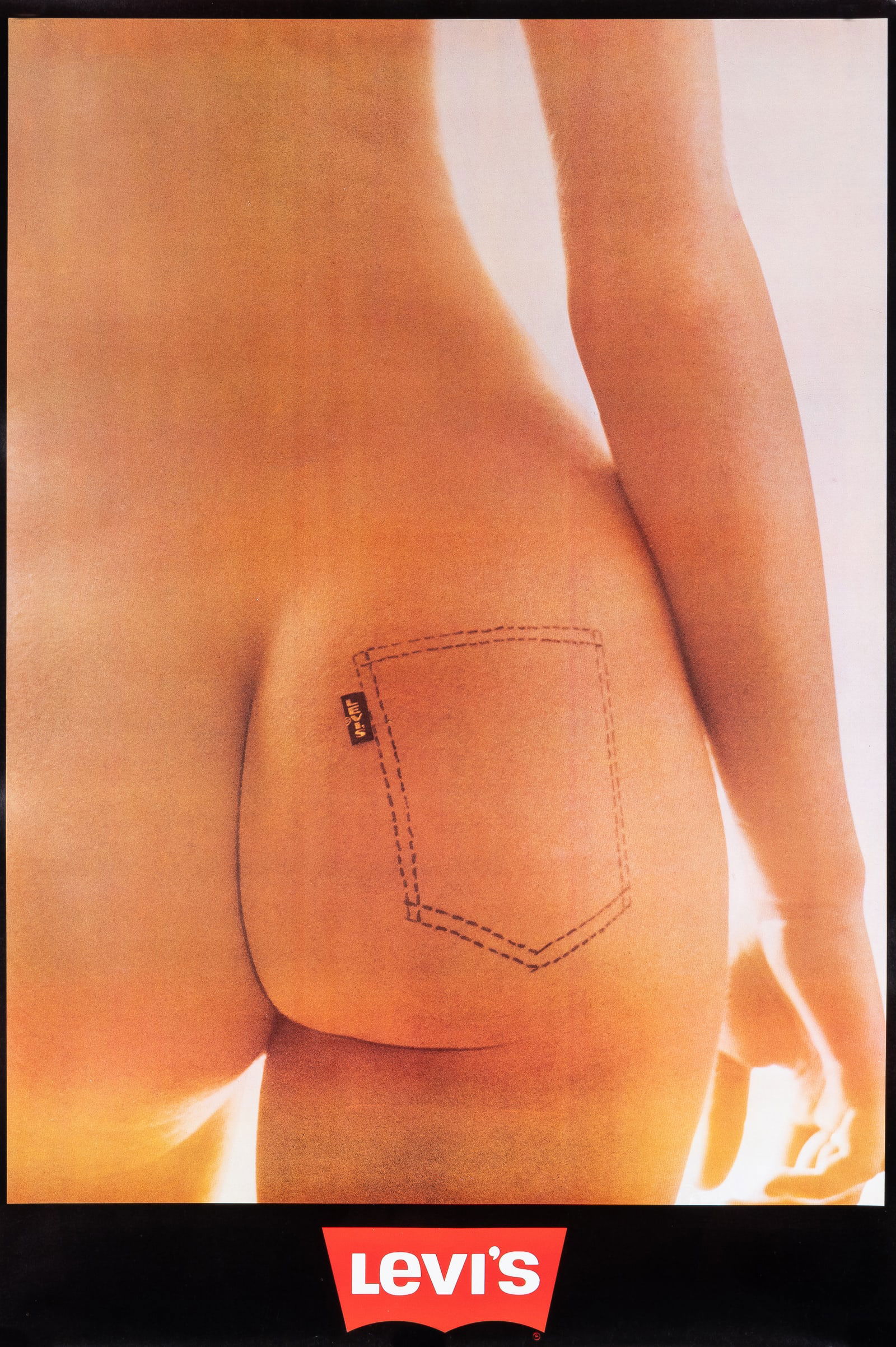 LEVI'S JEANS NUDE POSTER: Vintage poster for the Levi's Original Jean Company from the collection of the art director Ida van Bladel of Foote, Cone, and Belding Advertising (FCB), commissioned by Levi's Original Jeans, 1973. 2