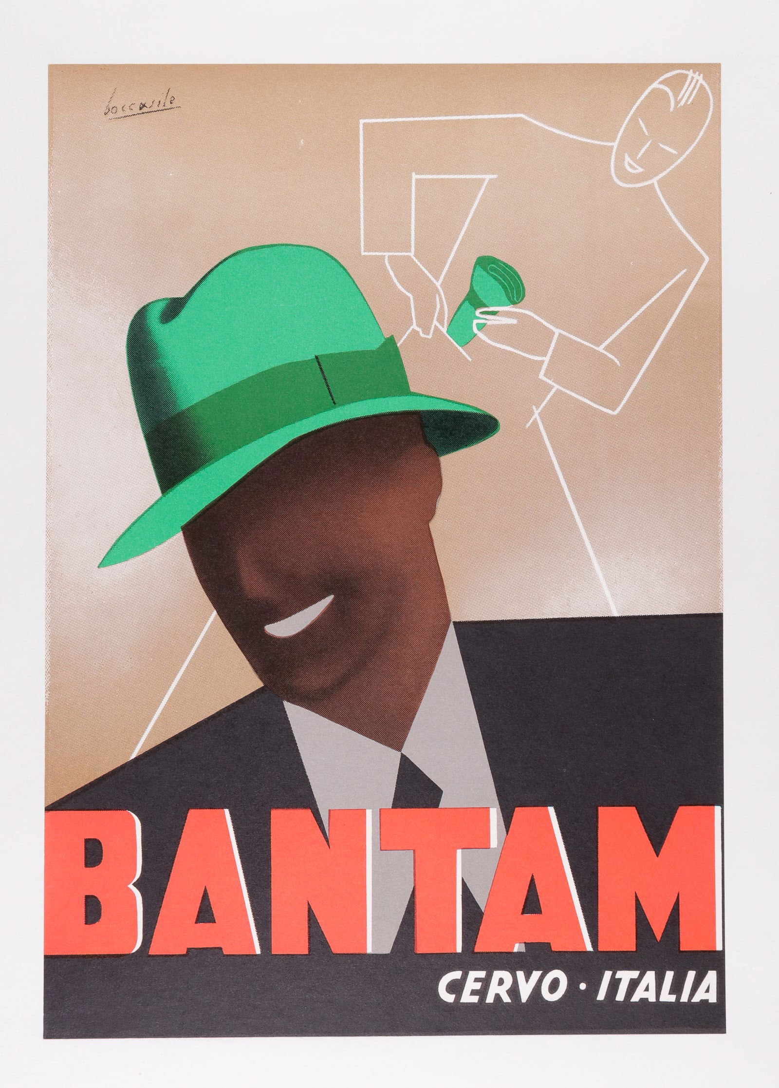 VINTAGE BANTAM HAT ADVERTISEMENT GINO BOCCASILE (1 of 1)
