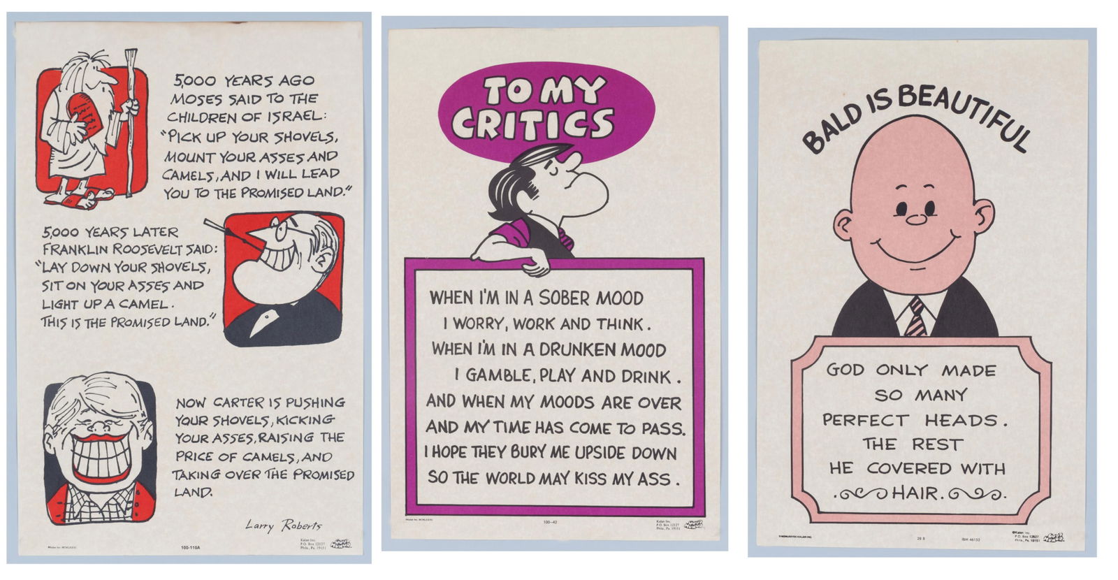 3 COMIC GOOD HUMOR RELIGION POSTERS (1 of 4)