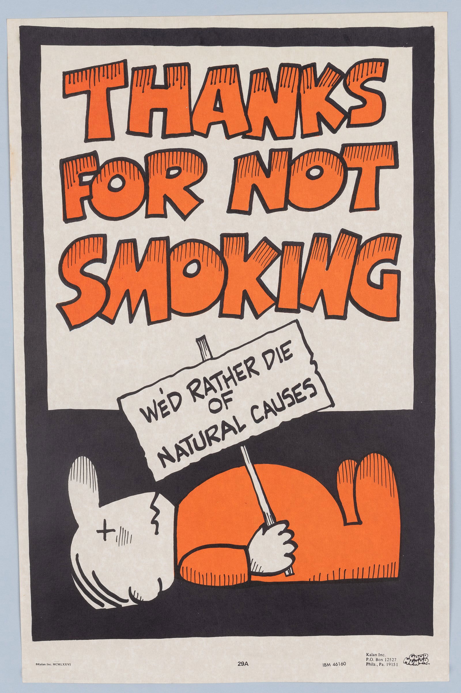 COMIC GOOD HUMOR THANKS FOR NOT SMOKING POSTER (1 of 1)