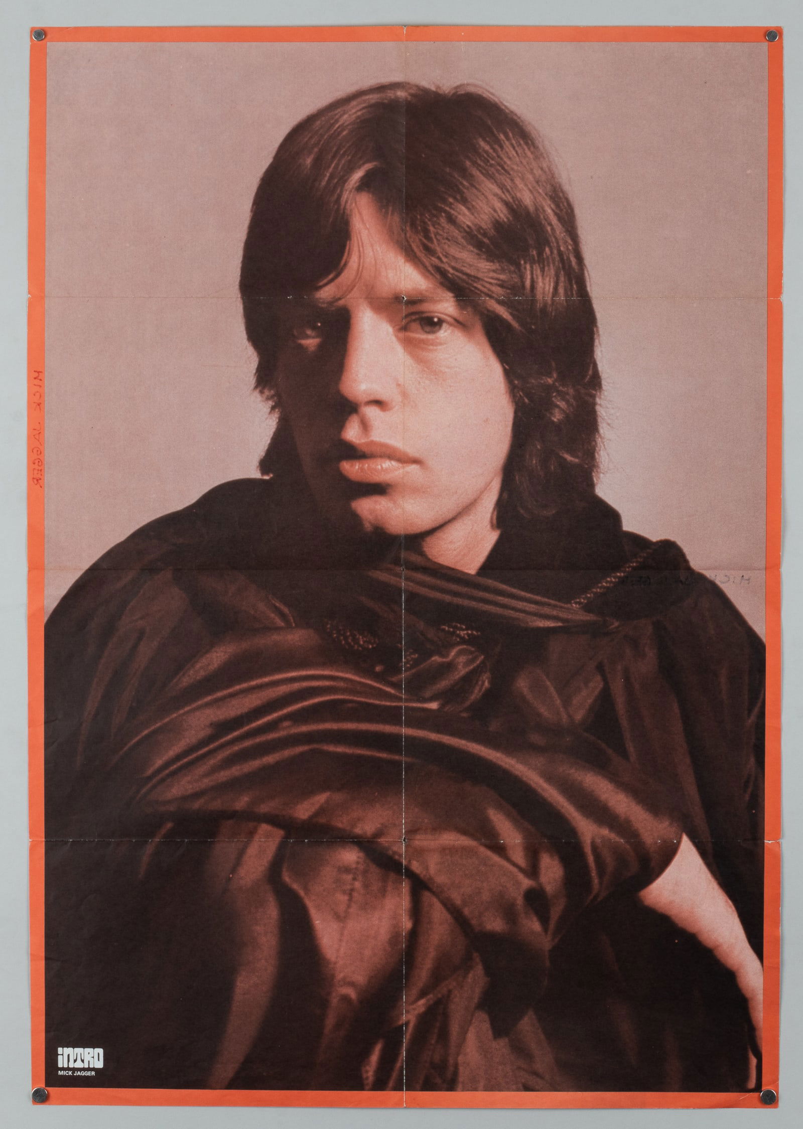 3 MUSIC POSTERS - JAGGER - ZAPPA - ANIMALS: Three Finnish music centerfold posters, including one with Mick Jagger, one with Frank Zappa, and one large groupshot poster featuring the Animals. Folds and possible splits in folds. The largest is