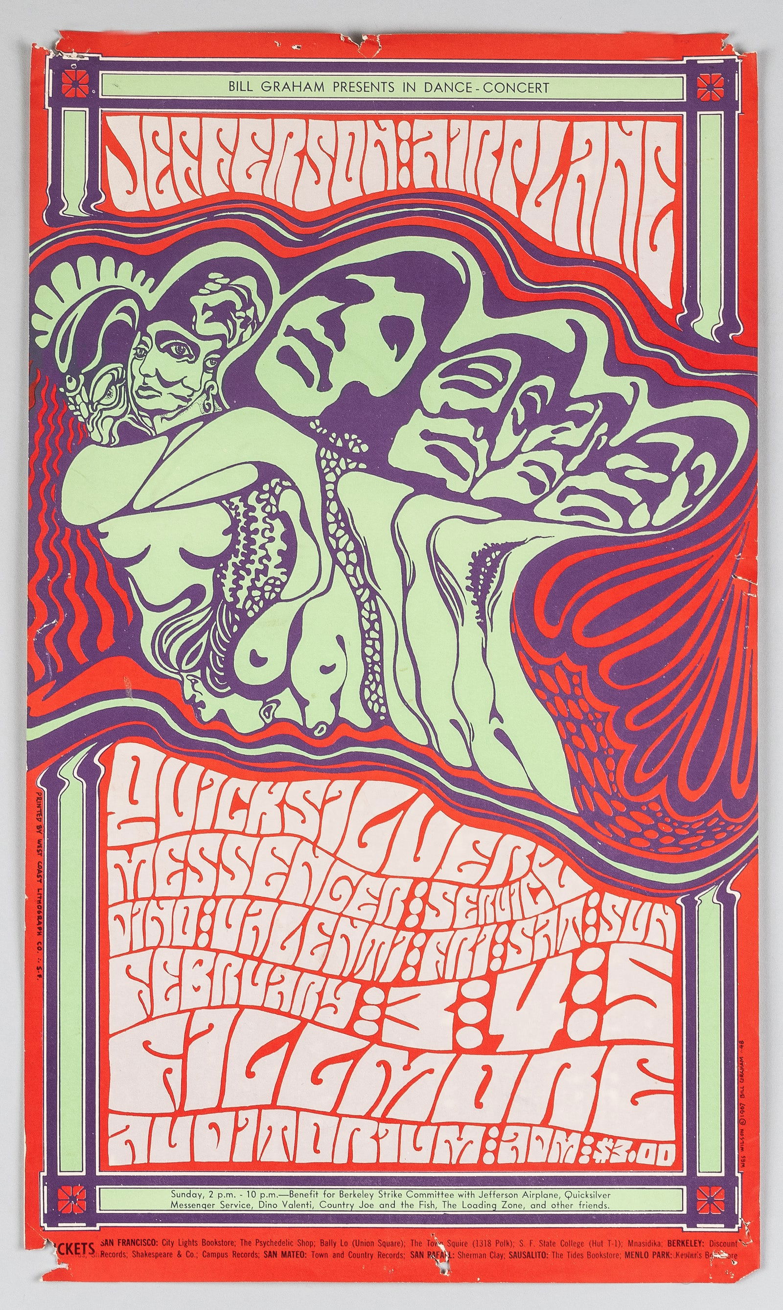 BILL GRAHAM FILMORE AUDITORIUM POSTER BG-48 TYPE 4 JEFFERSON AIRPLANE (1 of 1)