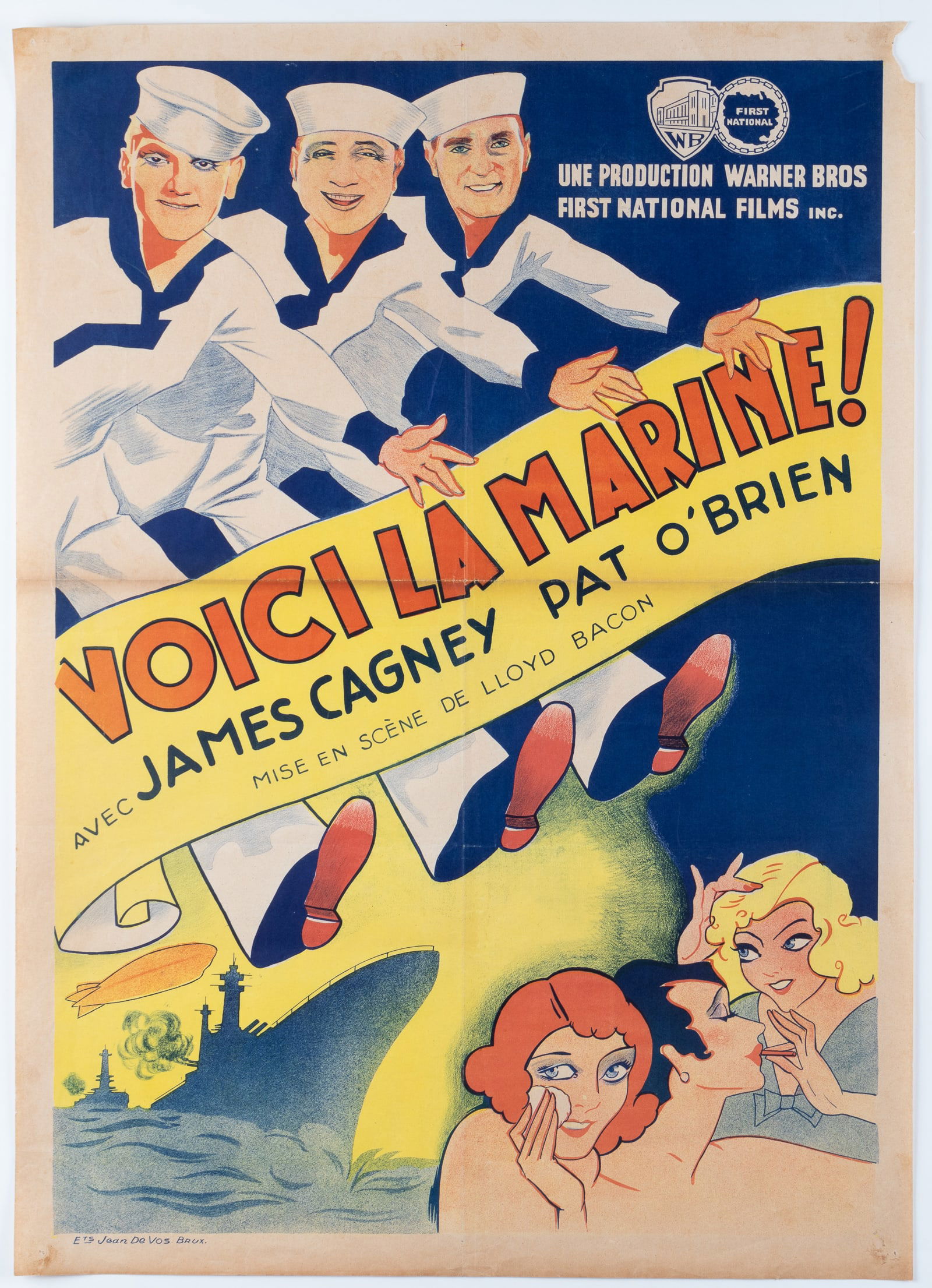 1930S HERE COMES THE NAVY MOVIE POSTER JAMES CAGNEY (1 of 1)