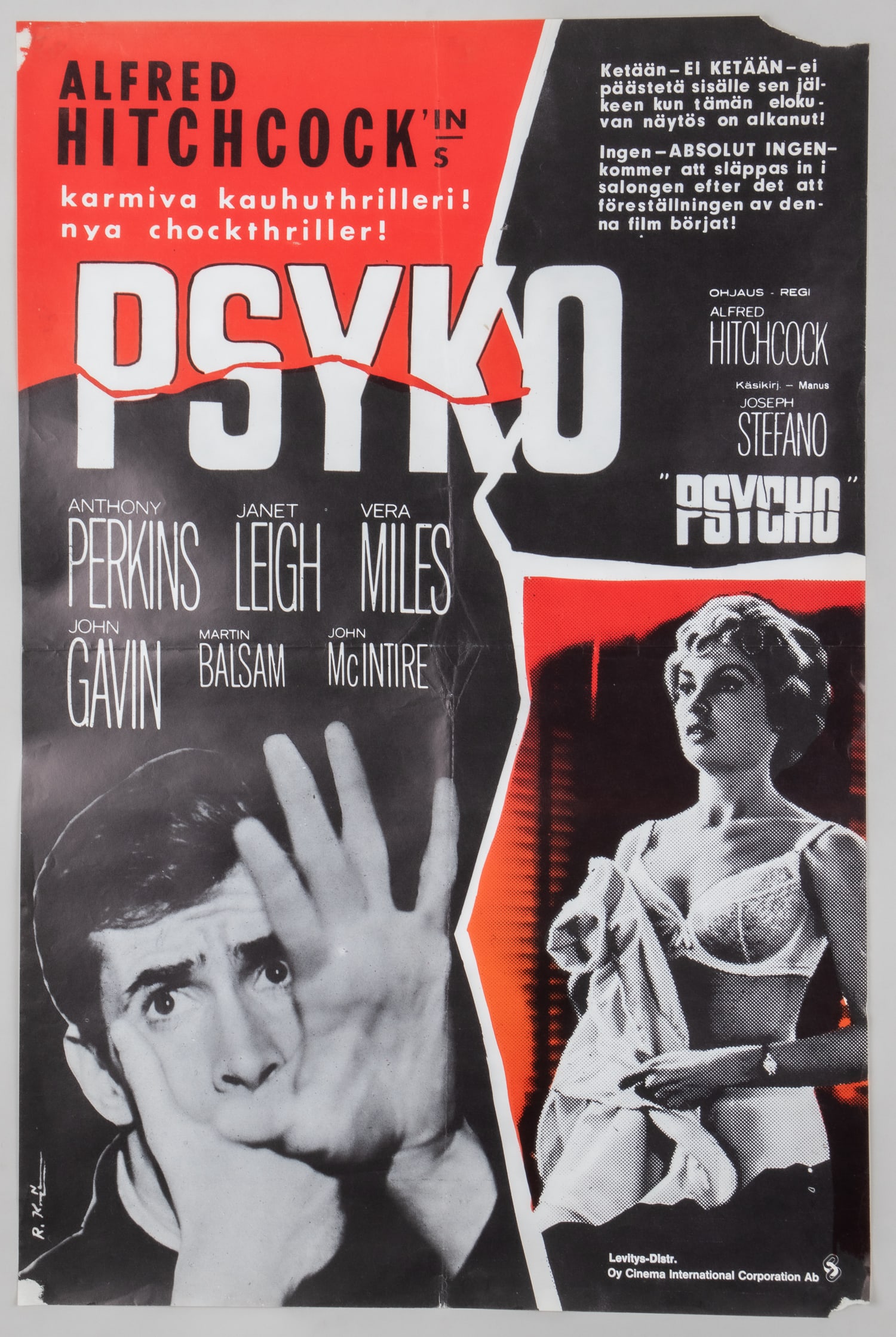 ALFRED HITCHCOCK'S PSYCHO MOVIE POSTER (1 of 1)