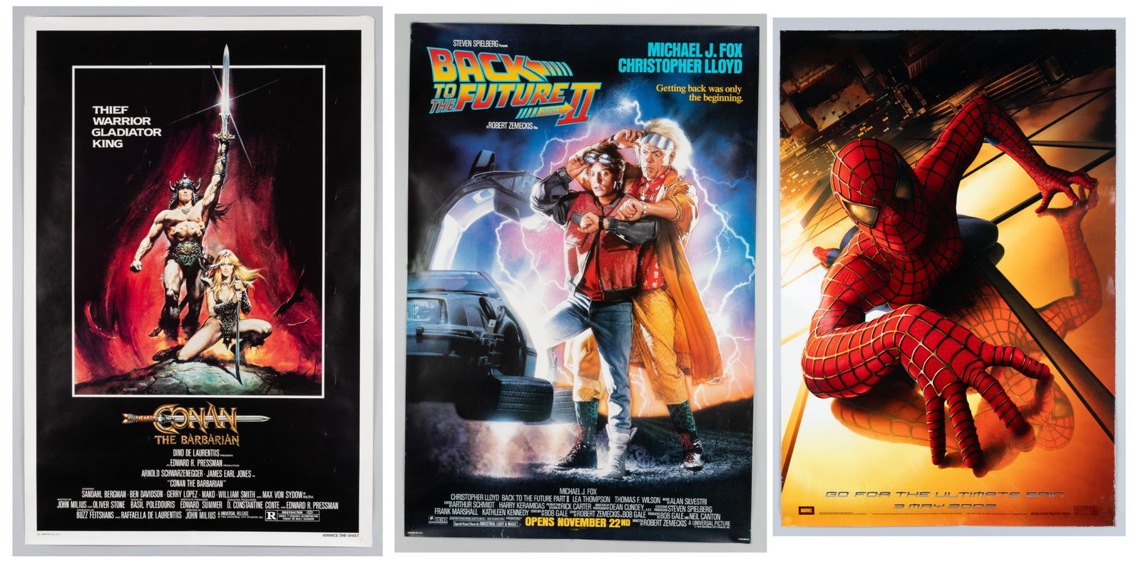 CONAN THE BARBARIAN / BACK TO THE FUTURE 2 / SPIDER-MAN MOVIE POSTERS (1 of 4)