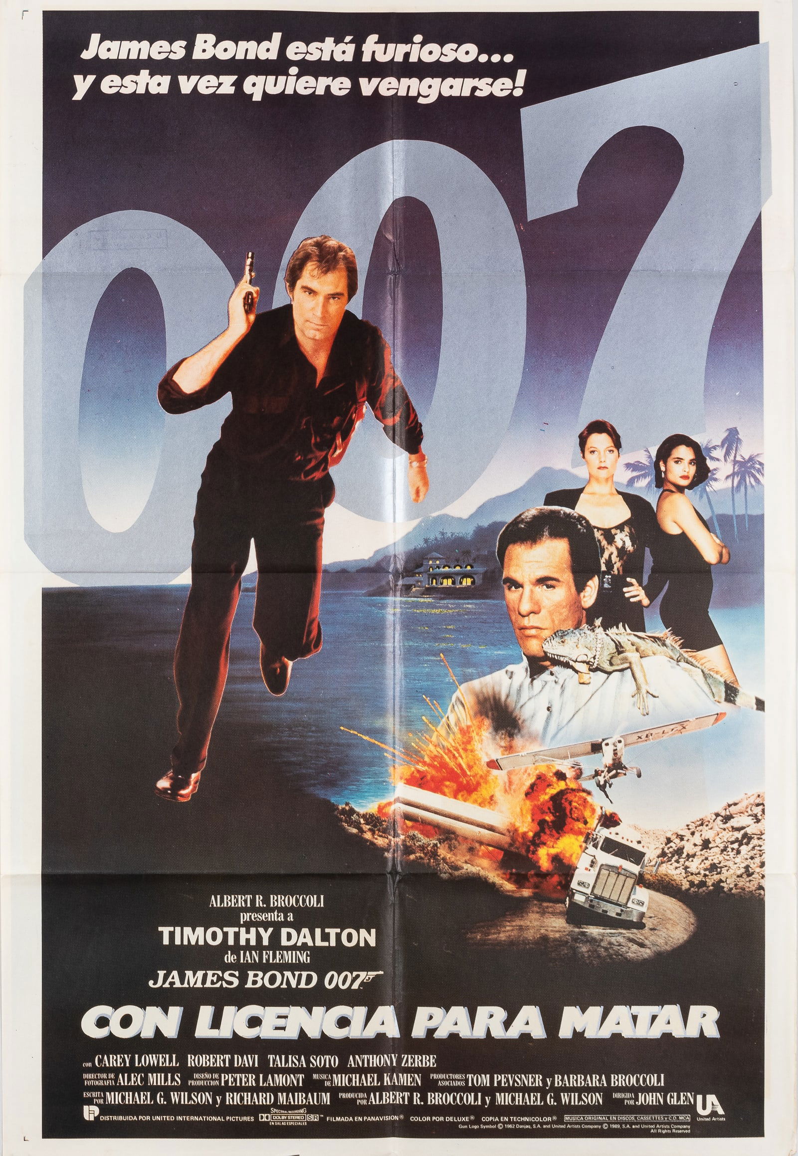 ORIGINAL JAMES BOND LICENCE TO KILL SPANISH MOVIE POSTER (1 of 1)