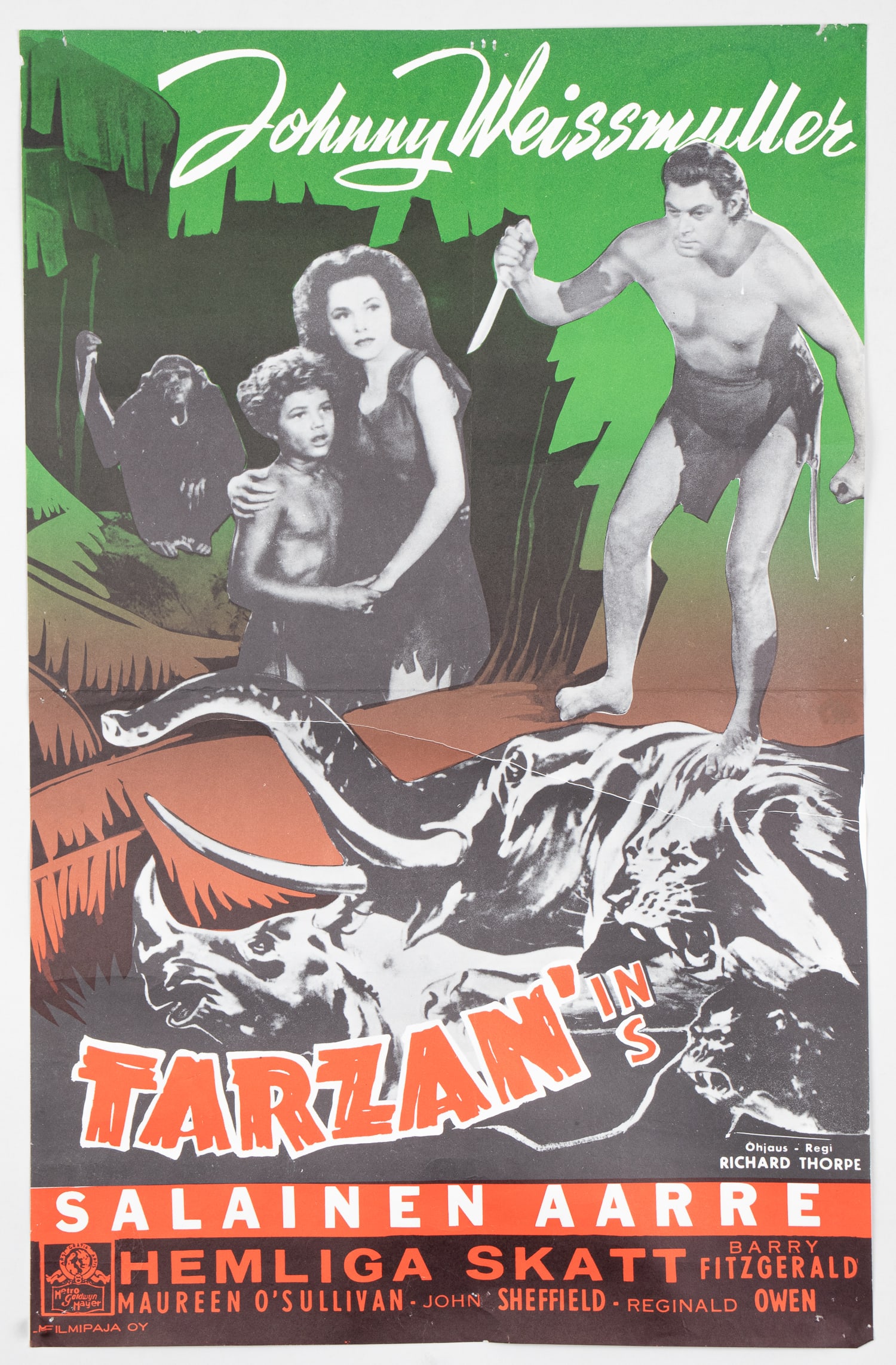 TARZAN'S SECRET TREASURE FINNISH MOVIE POSTER (1 of 1)