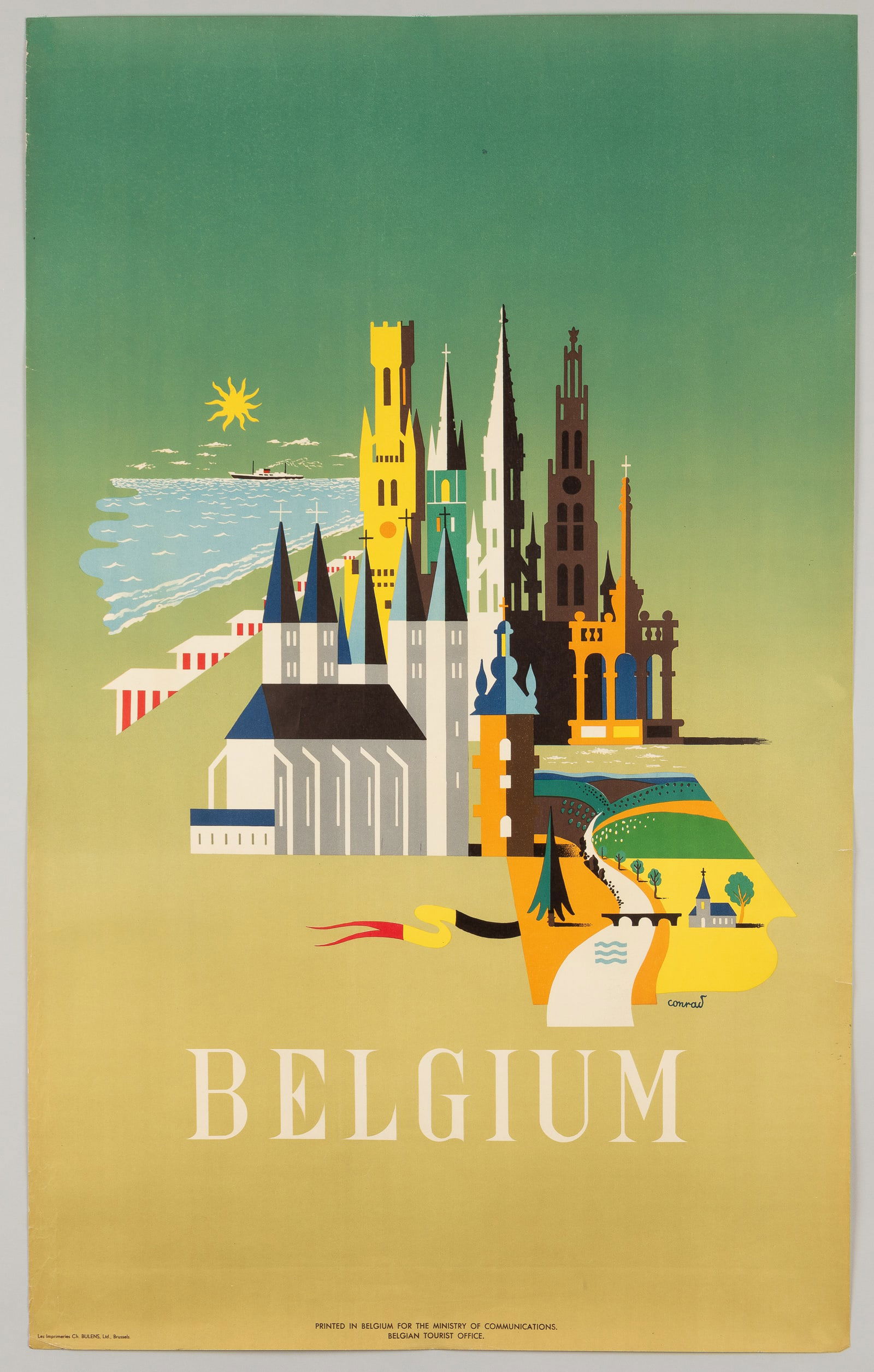 BELGIUM TRAVEL POSTER FREDERIC CONRAD (1 of 1)