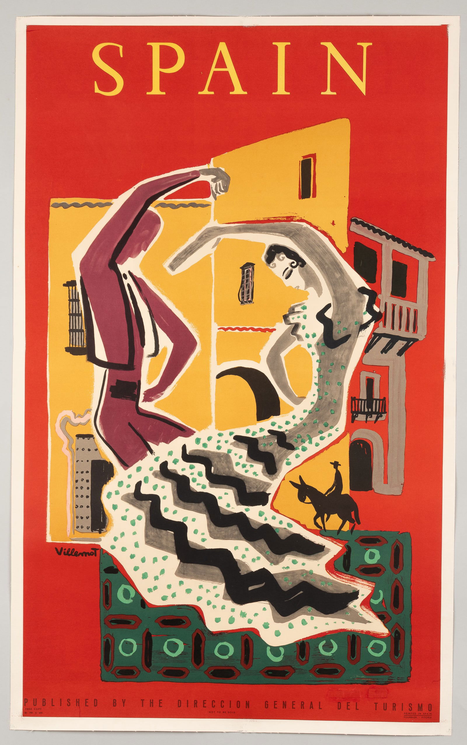 SPAIN DANCERS TRAVEL POSTER BERNARD VILLEMOT (1 of 1)