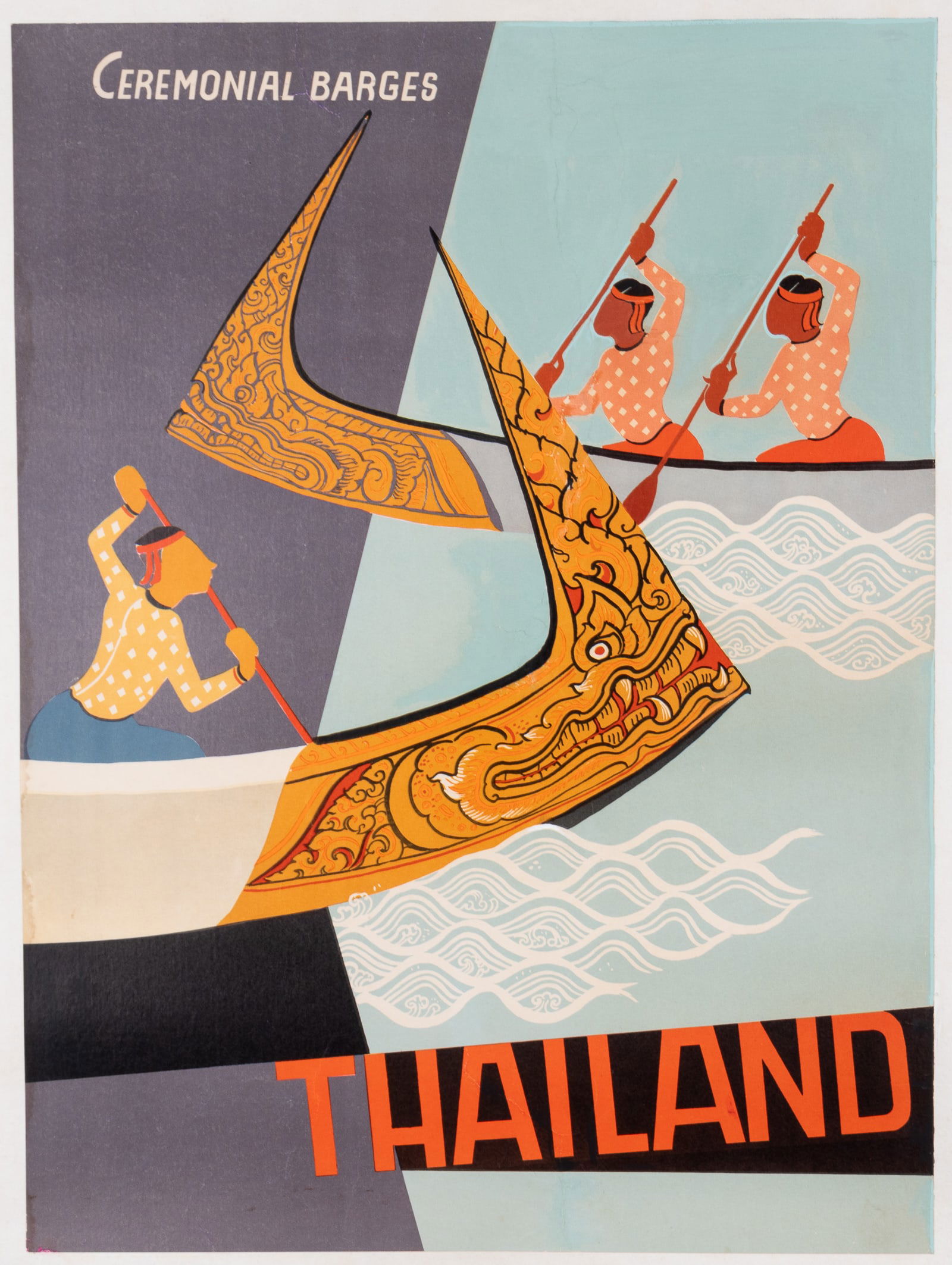 THAILAND ROYAL CEREMONIAL BARGES TRAVEL POSTER (1 of 1)