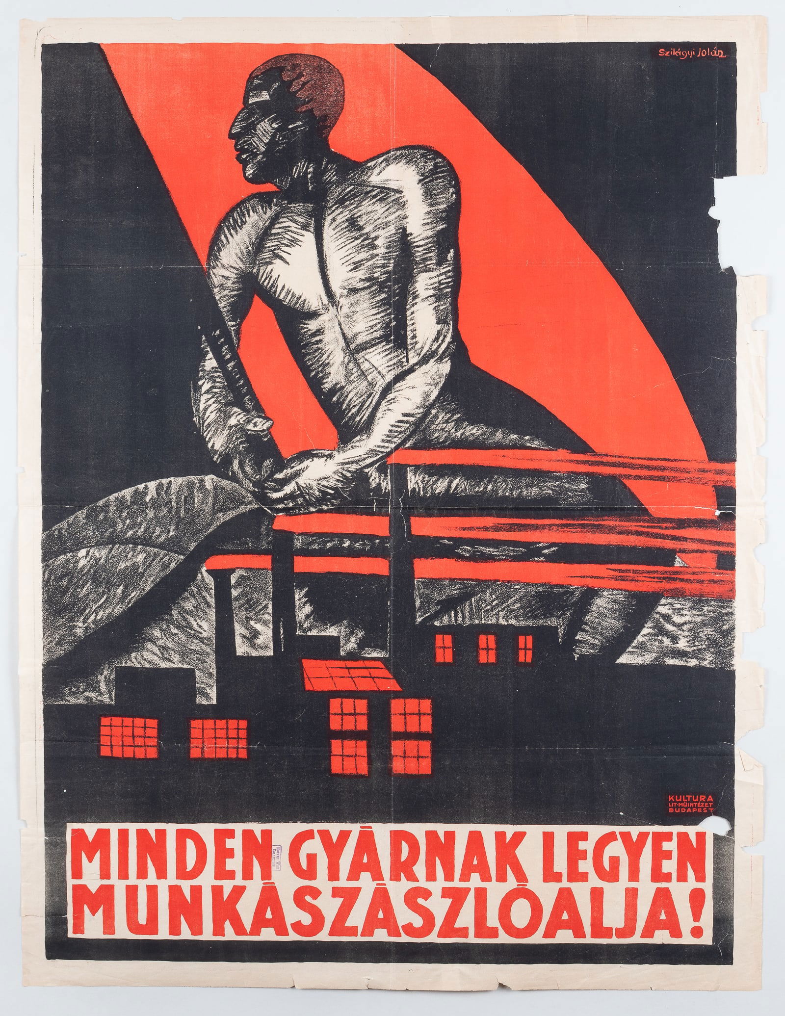 ORIGINAL 1919 HUNGARIAN PROPAGANDA POSTER BY JOLAN SZILAGYI (1 of 1)