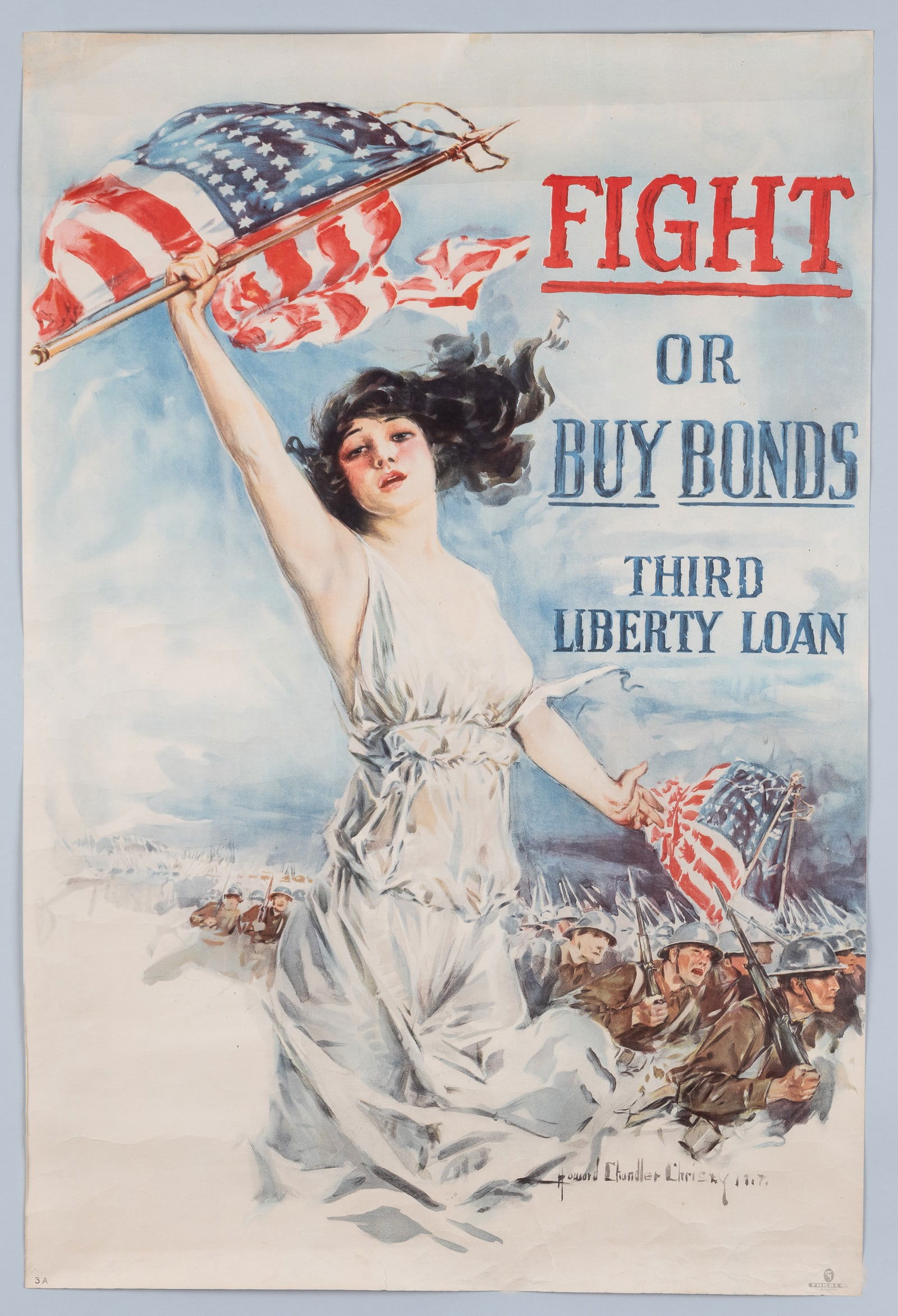 FIGHT OR BUY WAR BONDS WWI LIBERTY LOAN POSTER - HOWARD CHANDLER CHRISTY (1 of 1)