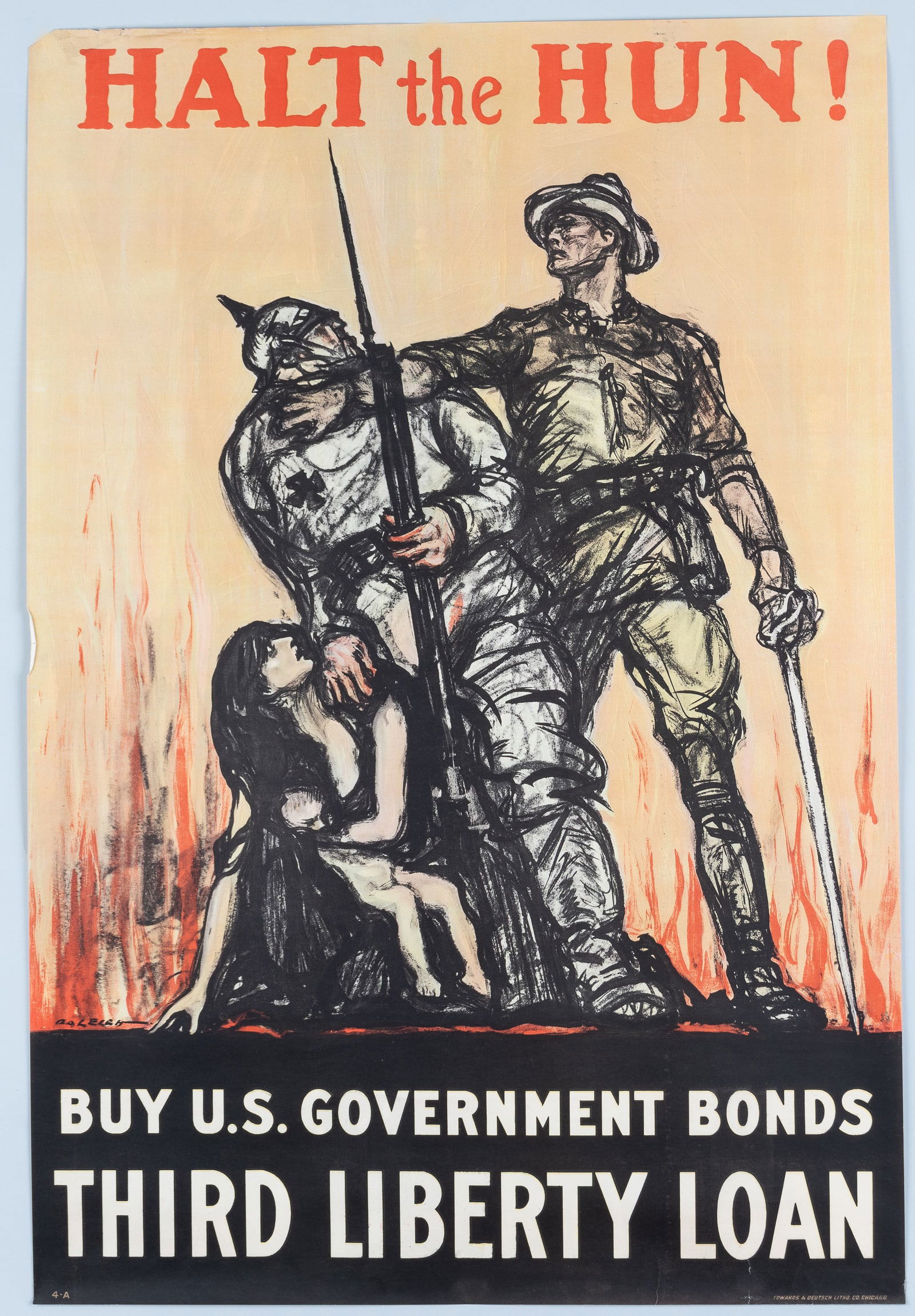HALT THE HUN WWI POSTER - HENRY RALEIGH (1 of 1)